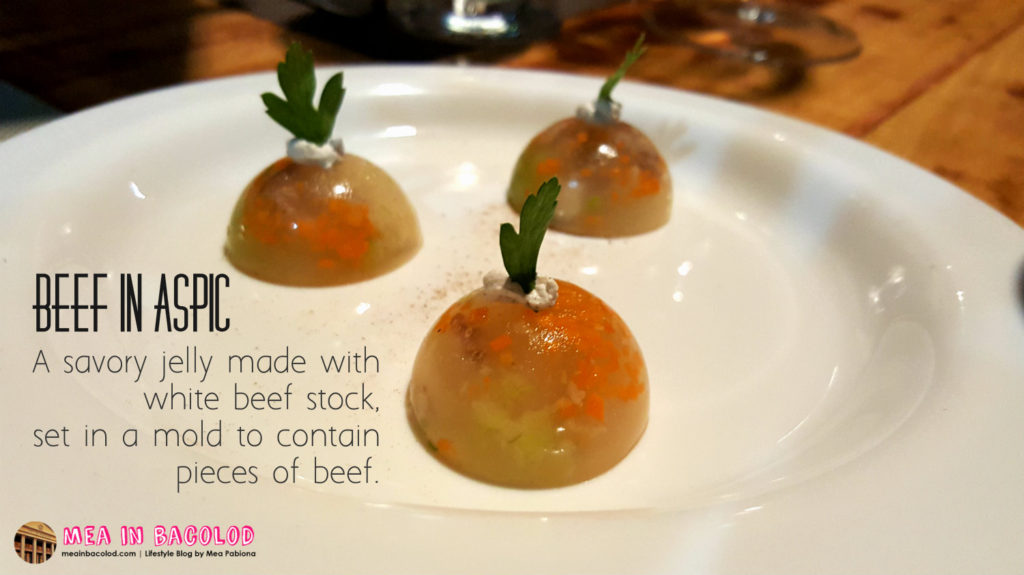 Bacolod Academy for Culinary Arts - Menu 1: Beef in Aspic