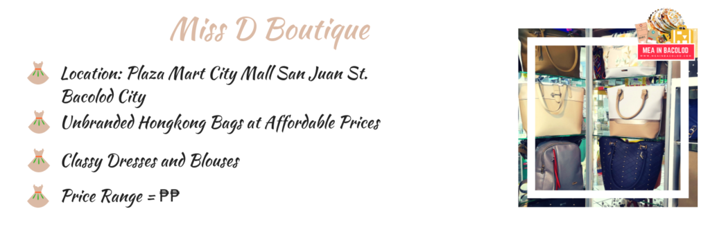 Miss D Boutique at Plazamart Mall Bacolod