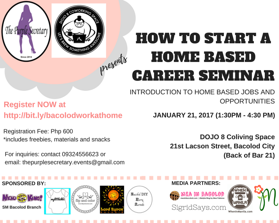 Home based career seminar to be held on January 21 | Mea in Bacolod